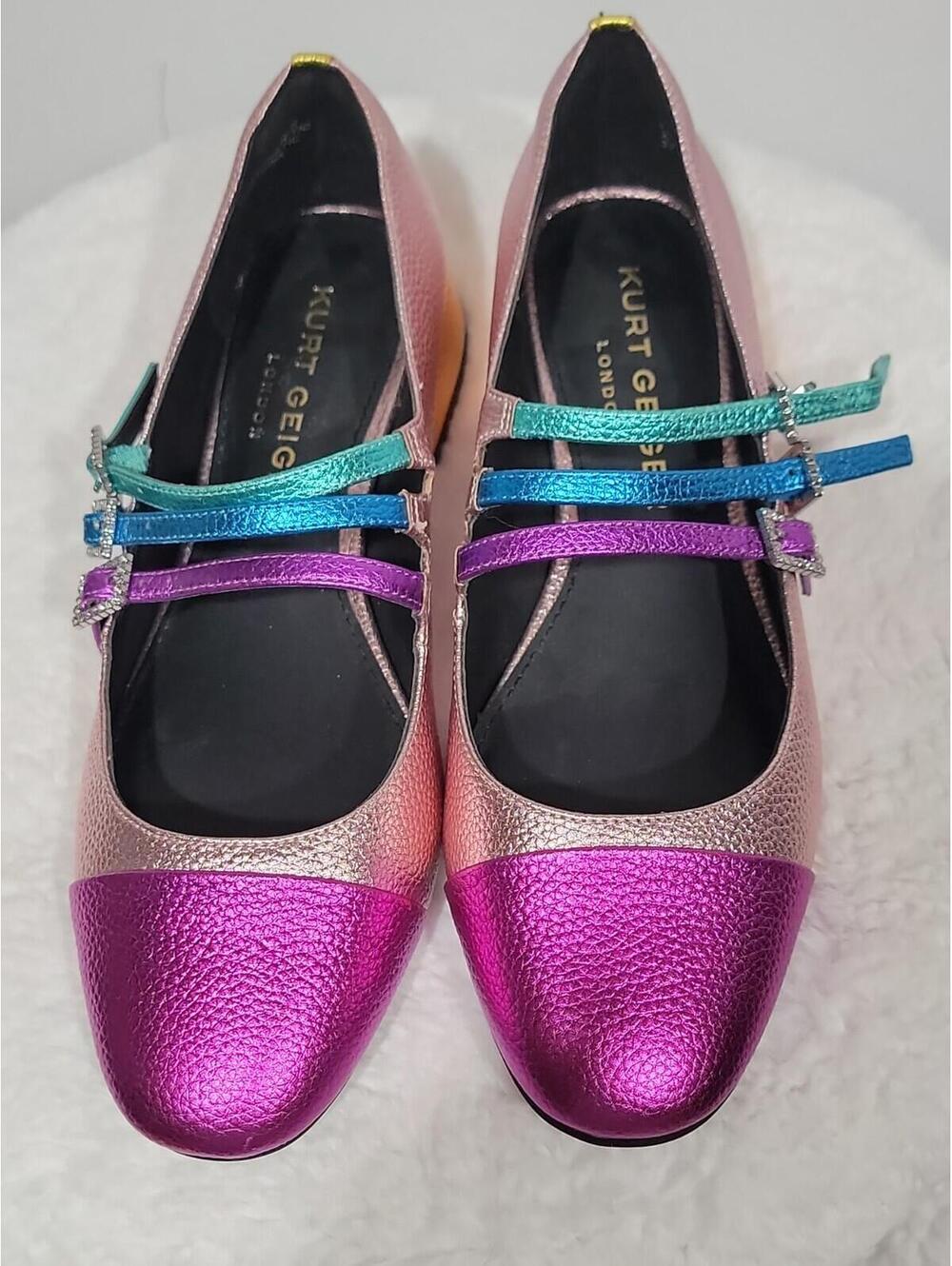 KURT GEIGER LONDON Pierra Mary Jane Flats Size 37/US 6.5 Upper Leather NEW - Picture 3 of 12
